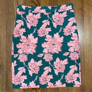 J.Crew Mercantile Green/Pink Skirt, Size 0